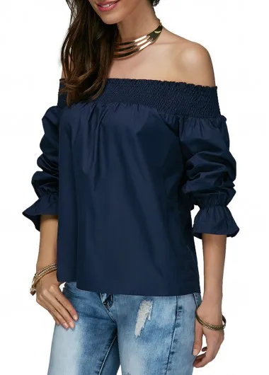 Элегантные женские блузки рубашки летние рукава бант вырез лодочкой с открытыми