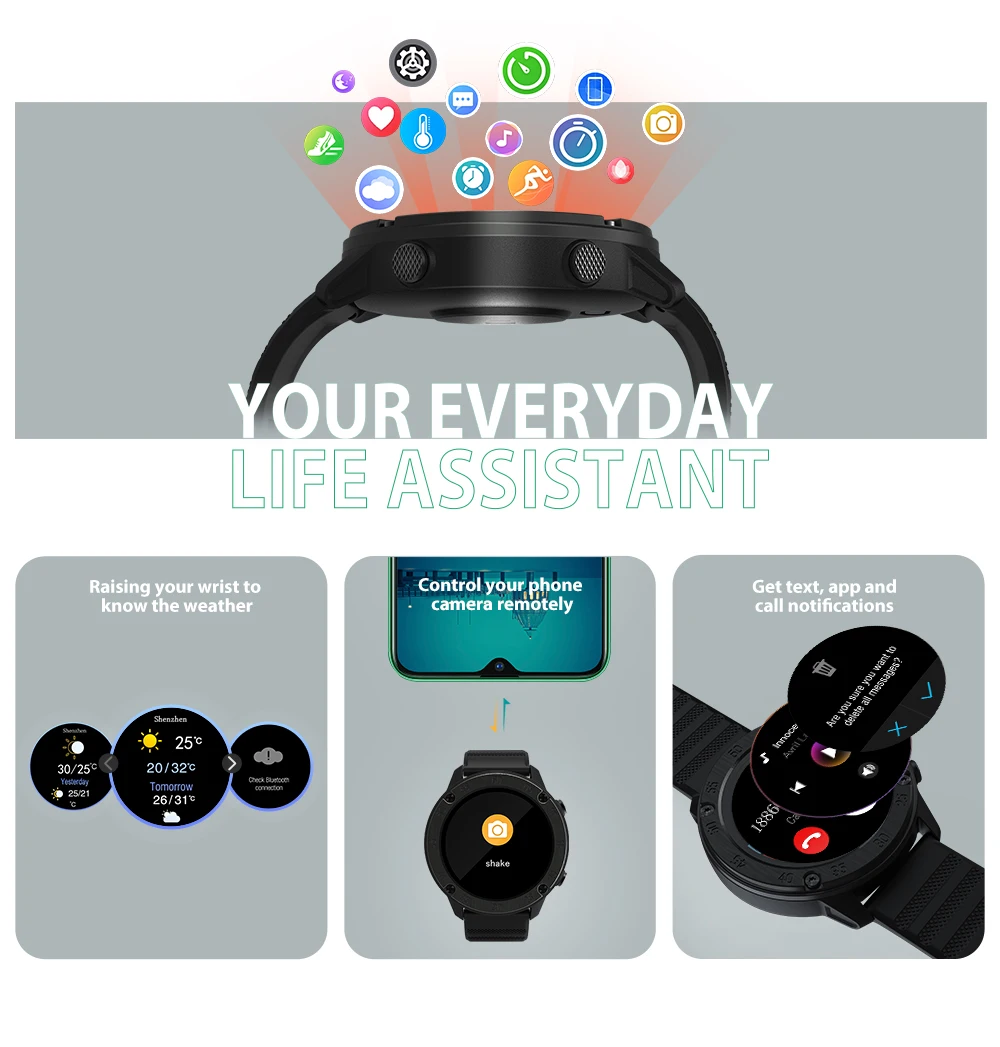 

Blackview X5 SmartWatch IP68 Waterproof Heart Rate Men Women 9 Sports Clock Sleep/ Fitness Tracker for IOS & Android Phone