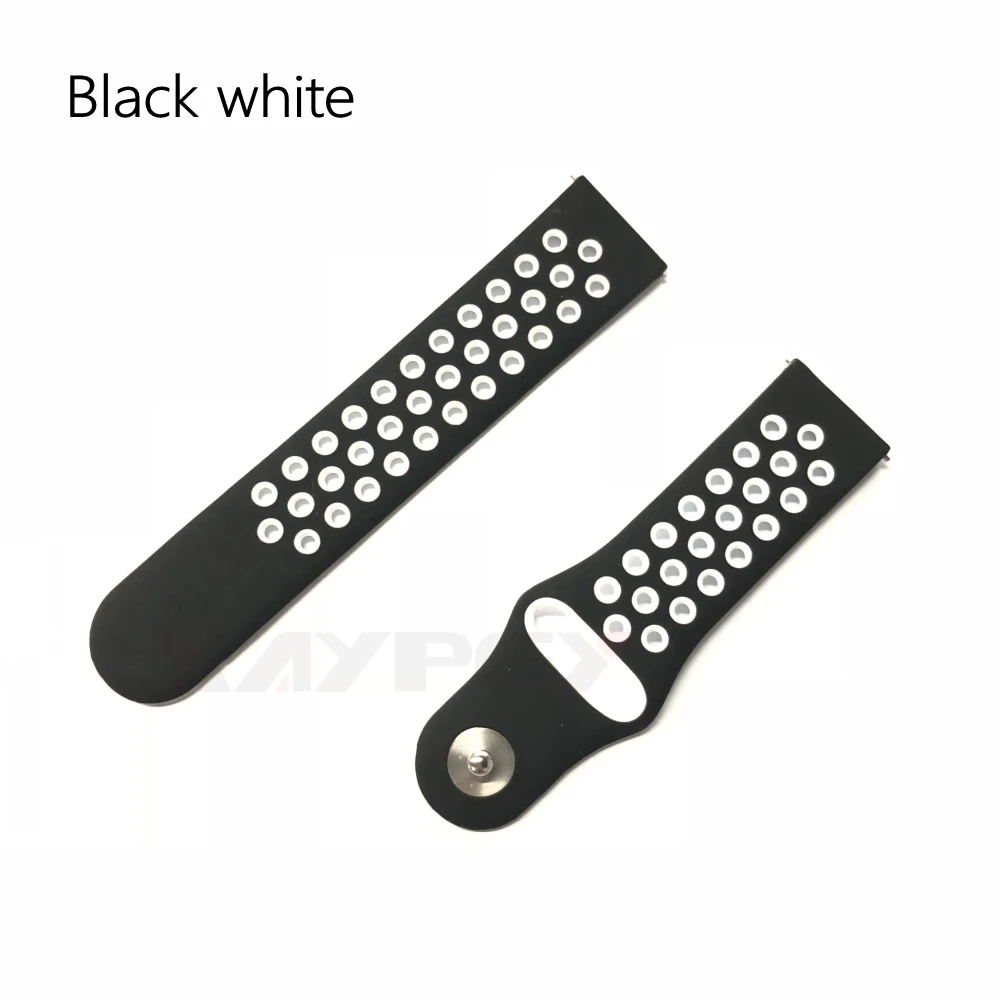 black white Красочные Мягкие силиконовые часы ремешок для Xiaomi Huami Amazfit Pace дышащий браслет Сменные браслеты 22 мм ремешок - Цвет: black white
