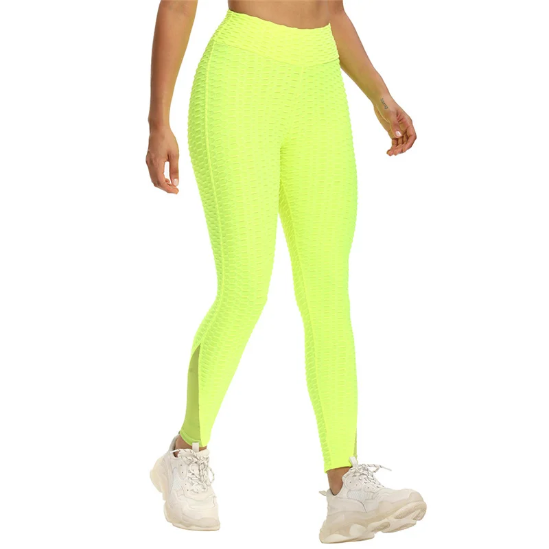 

Women's Solid Color Breathable Yoga Pants, Patchwork Mesh Design High Waist Slimming Long Trousers for sports 2021