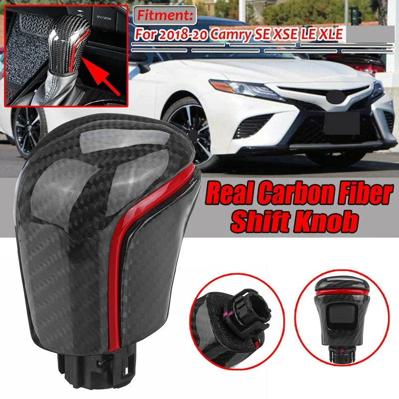 

Авто углеродного волокна ручка переключения рулевого механизма автомобиля Gearstick для Toyota Camry SE XSE LE XLE 2018-2020