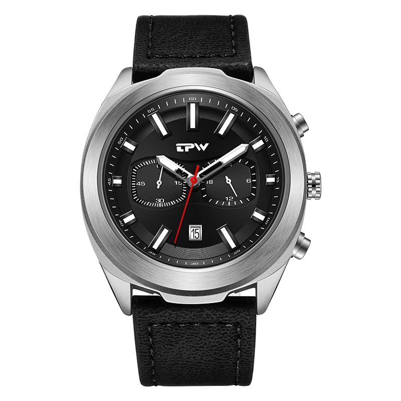 Тактические часы Японский часовой Секундомер Хронограф из натуральной кожи