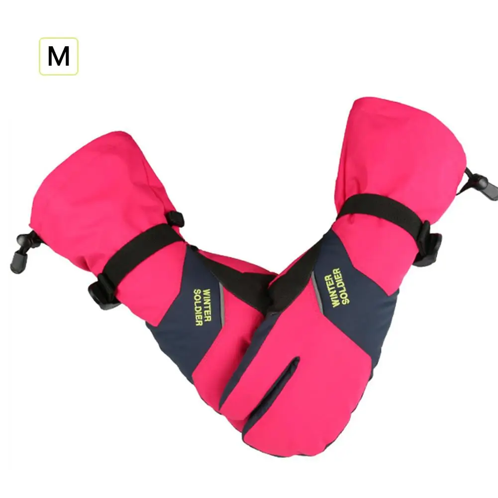 Лыжные перчатки с 3 пальцами для сенсорного экрана длинные зимние теплые