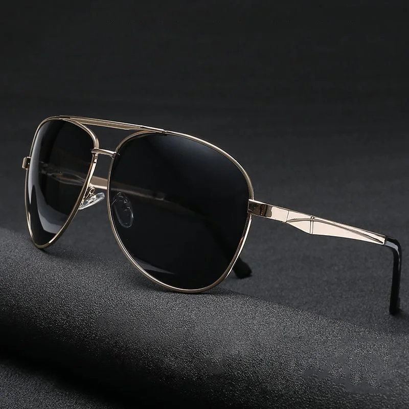 Мужские поляризационные солнцезащитные очки большие пилотные для мужчин