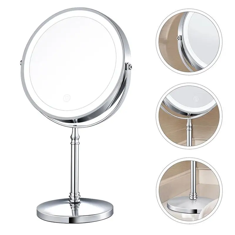 

1pc Double Side Rotating Magnifying Cosmetic Mirror Desktop Mirror Makeup Mirror