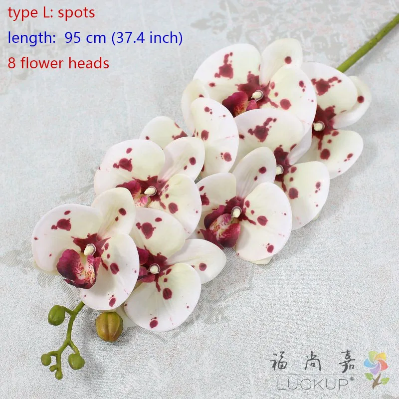 type L Spots Искусственный латексный цветок орхидеи бабочки орхидеи для дома, дома, свадьбы, фестиваля, 1 стебель, F472 - Цвет: type L Spots