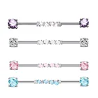 Ювелирные изделия из нержавеющей стали с цирконом, индустриальная перфорация корпуса, ушные лесов, длинная штанга, прямые штанги, серьги, Хрящевые ювелирные изделия