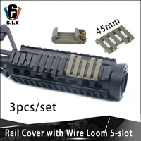 3pcsset airsoft tactical 5 slot rail cover with wire loom flashlight accessories