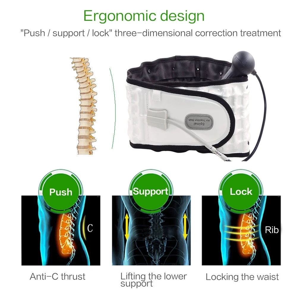 

Pain Relief Lumbar Spinal-Air Decompress Lumbar Support Posture Corrector Belt for Men and Women Air Traction Waist Protector