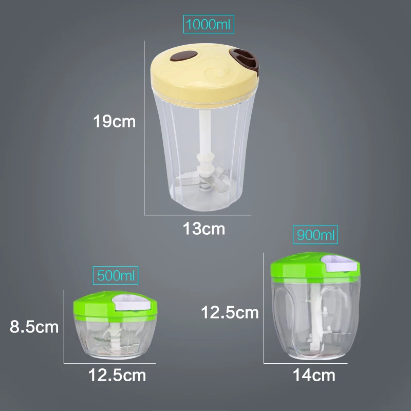 500ml-1.5L большой емкости Многофункциональный кухонный Ручной Кухонный кухонный комбайн Мясорубка измельчитель овощей измельчитель резак яйцо блендер