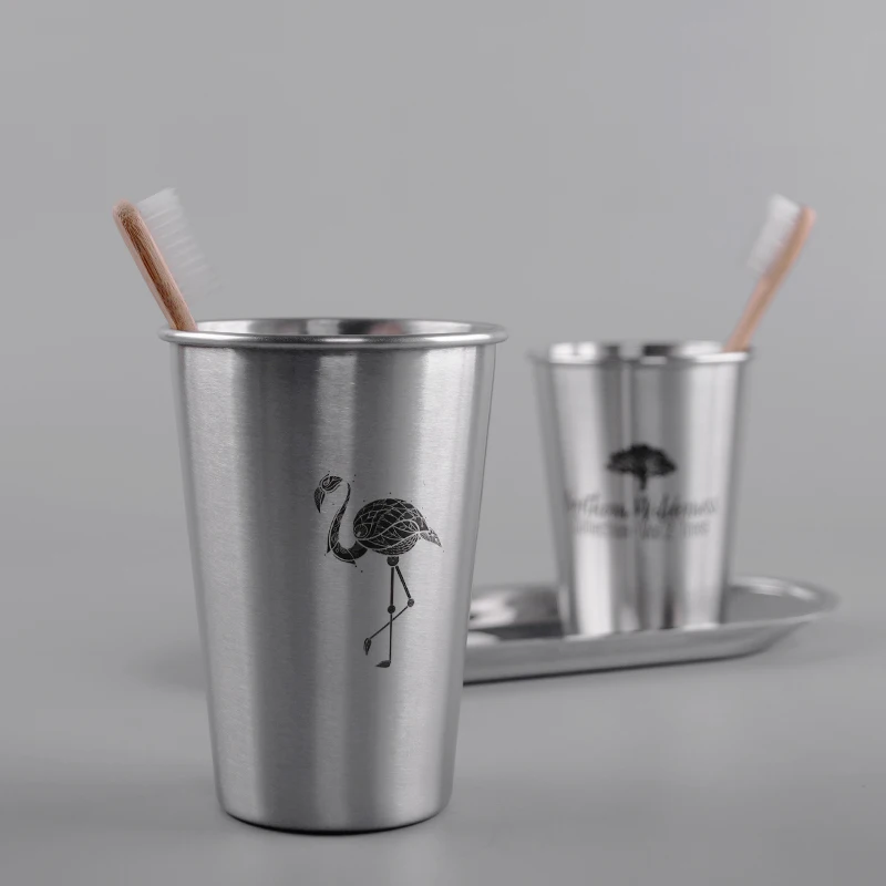 Европейская Питьевая чашка из нержавеющей стали кружка для полоскания рта