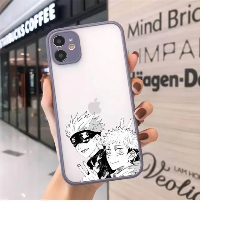 

Jujutsu Kaisen Anime Cartoon Phone Cases Matte transparent For Gray iPhone 12 Mini 11 Pro XR XS Max 7 8 Plus X Back Cover