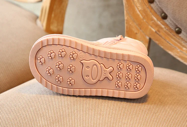 Зимние элегантные сапоги для девочек милые детские ботильоны с плюшем на меху