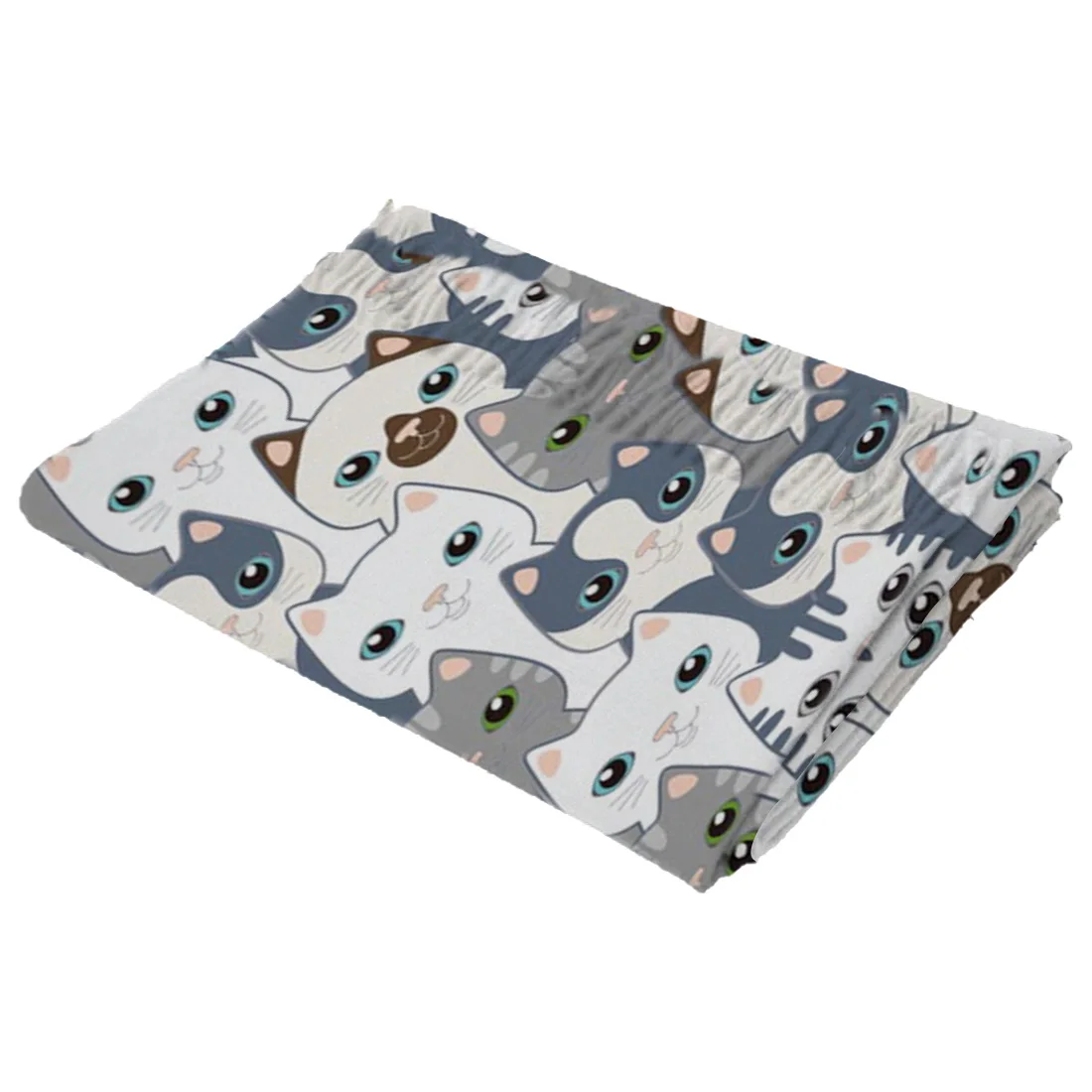 Зимний кашемировый шарф женский Мягкий Теплый кот котенок прекрасный синий