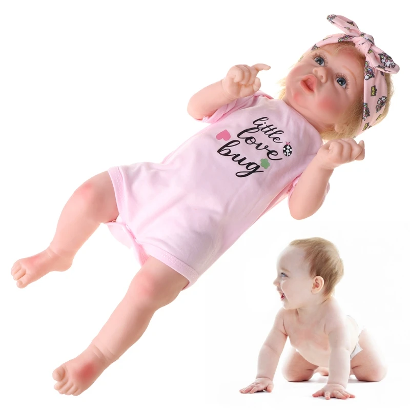 

23In Looking Lifelike Realistic Baby Silicone Newborn Care Easy Washable Toy 54DA