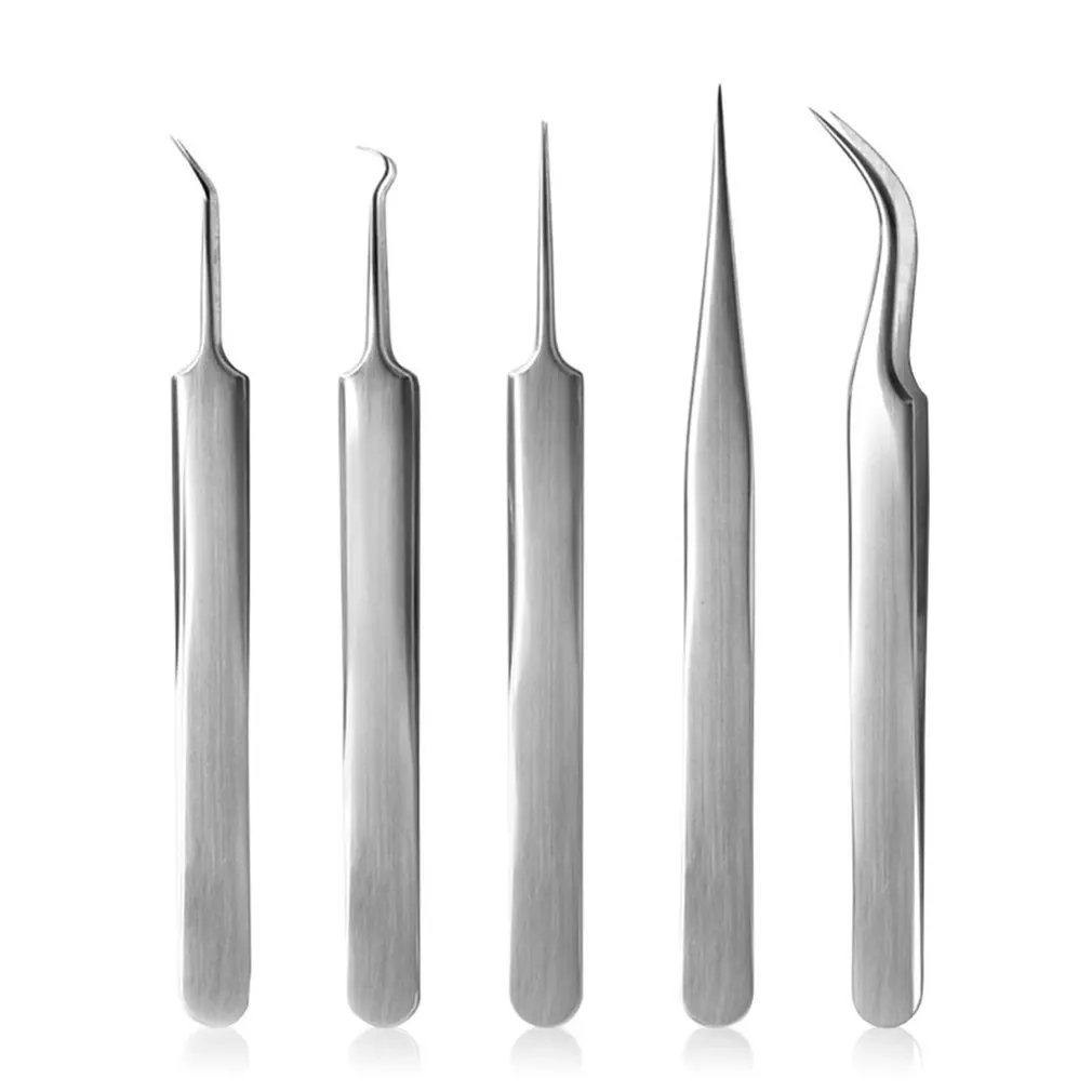 

1 pc Tweezers for Eyelash Extension Straight Curved Pointed Tweezers Professional Stainless Steel Tweezers set Eyelash curler