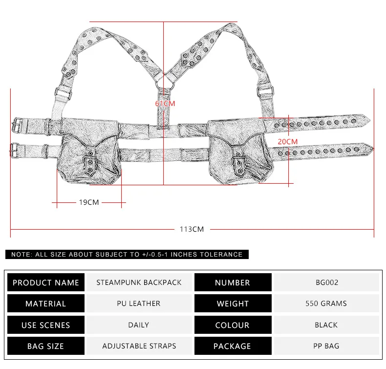Средневековый винтажный рюкзак в стиле стимпанк ретро рок ранцевая сумка