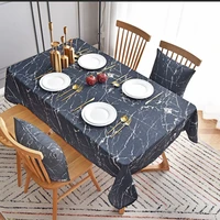 black geometric printing tablecloth home dining table rectangular coffee table set decoration room decor aesthetic table cover