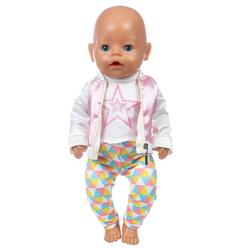 

2pcs/lot Hot Doll Clothes Wear For 43cm Baby Doll 17 Inch Born Babies Dolls Clothes And Accessories