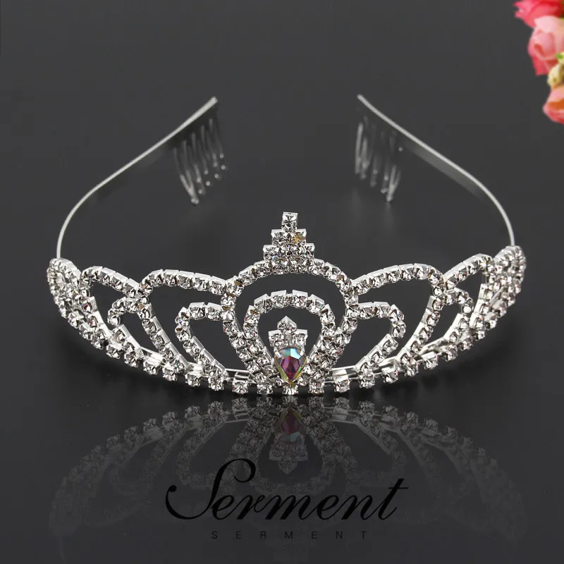 SERMENT Charm модная Принцесса Свадебная Корона тиары Кристалл Циркон Посеребренная