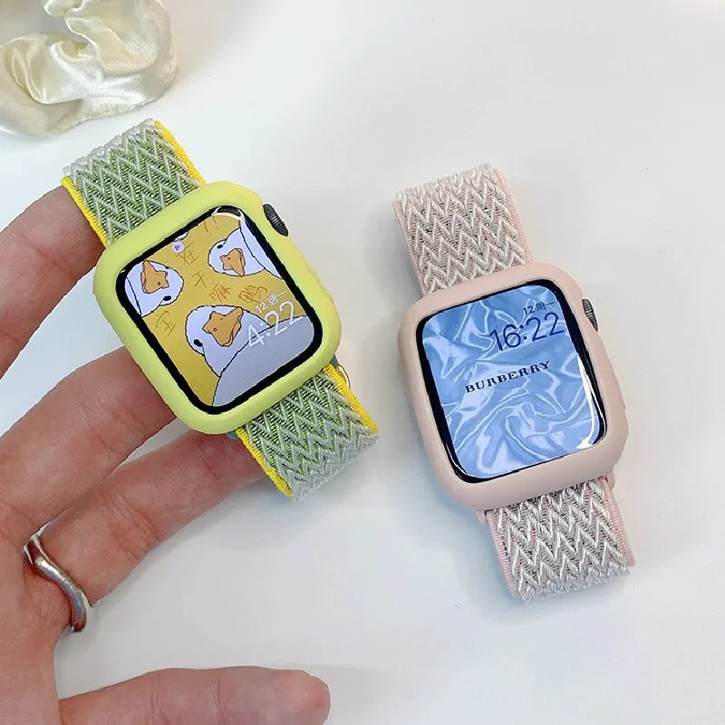 

Nylon Strap for Apple Watch Band 44mm 40mm Correa 38/42mm Adjustable Elastic Bracelet apple iWatch Series 7 6 5 4 3 Se 41mm 45mm
