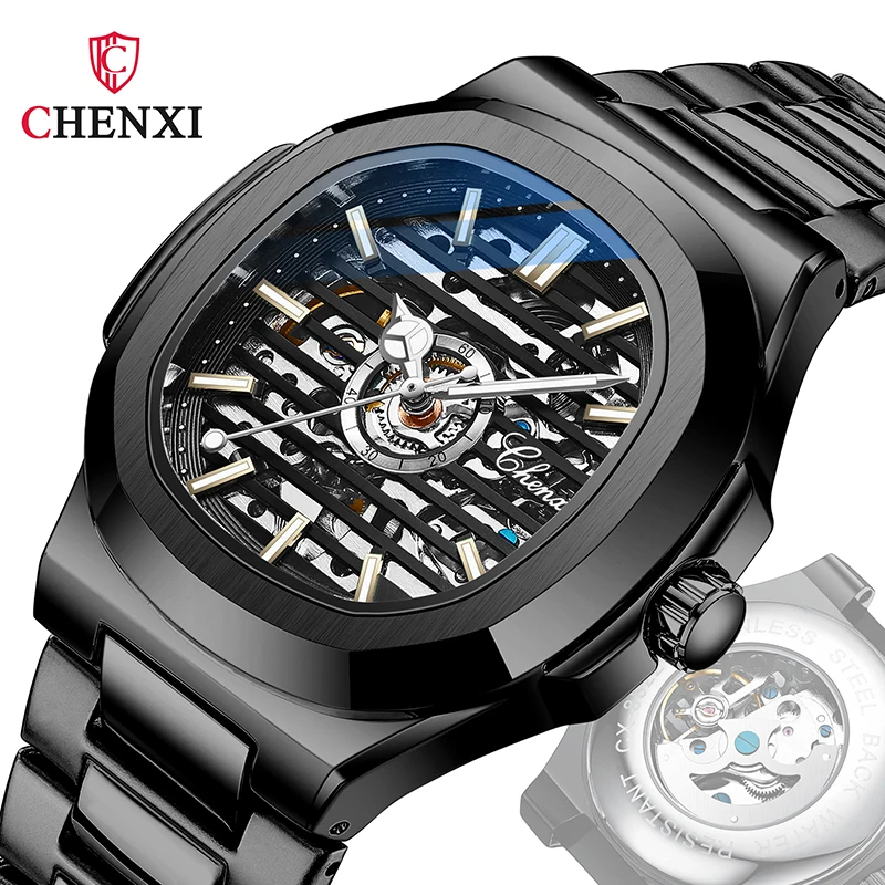 Men's Watch Fashion Top Brand Luxury Business Automatic Mechanical Watch Men's Casual Waterproof Hollow Watch Relogio Masculino