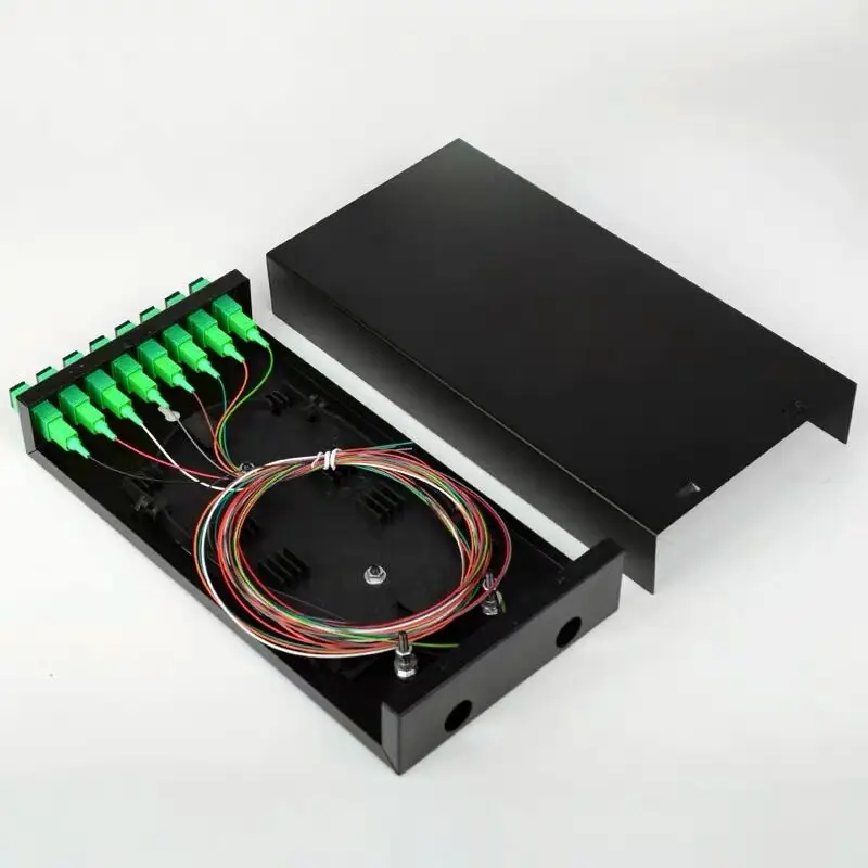 

SC APC Fiber optic terminal box 8 core Desktop Type SC APC with adapter pigtail 8 Ports CATV Fiber optical Patch Panel