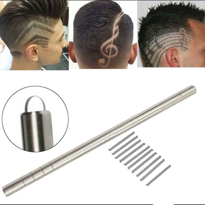 

Hair Tattoo Pattern Styling Facial Eyebrow Styling Equipment, Hair Sculpting Pen + 10 Blades