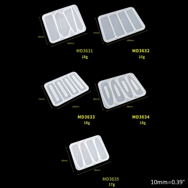 

1 Set Crystal Epoxy Resin Mold Hair Clip Barrette Casting Silicone Mould DIY Crafts Jewelry Hairpin Making Tool