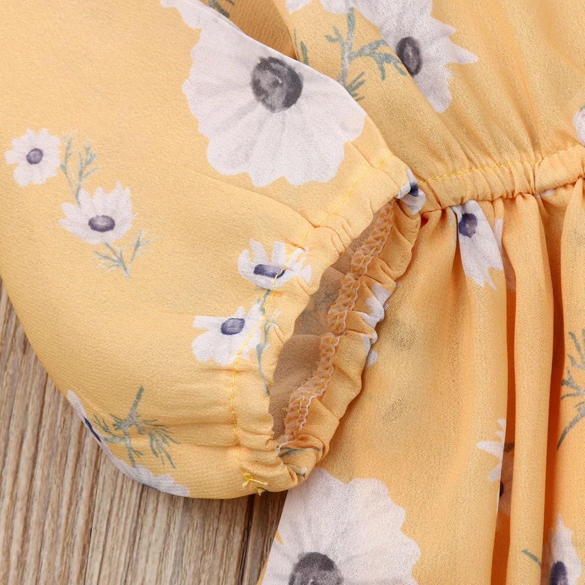 Boho/Детское платье-комбинезон с цветочным рисунком для маленьких девочек пляжное платье с длинными рукавами и v-образным вырезом и цветами шифоновое платье для девочек Одежда для девочек От 1 до 5 лет