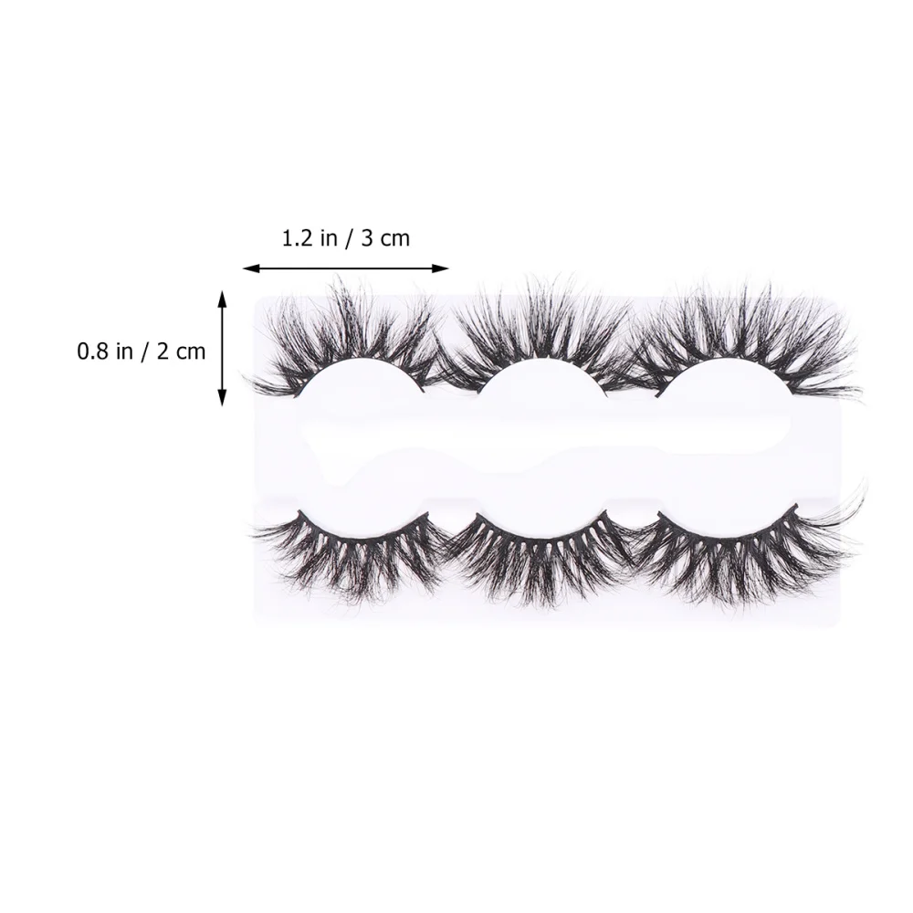 

3 Pairs of Mink Hair False Eyelashes Natural Eyelashes Eyelashes Makeup Accessories Style with Tweezer(Long-02)