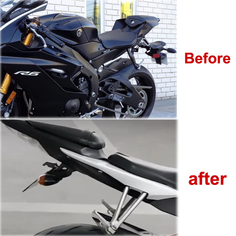 Для Yamaha YZF-R6 R6 2006- задний хвост Tidy Fender Eliminator Kit номерной знак держатель Кронштейн черный мотоцикл алюминий