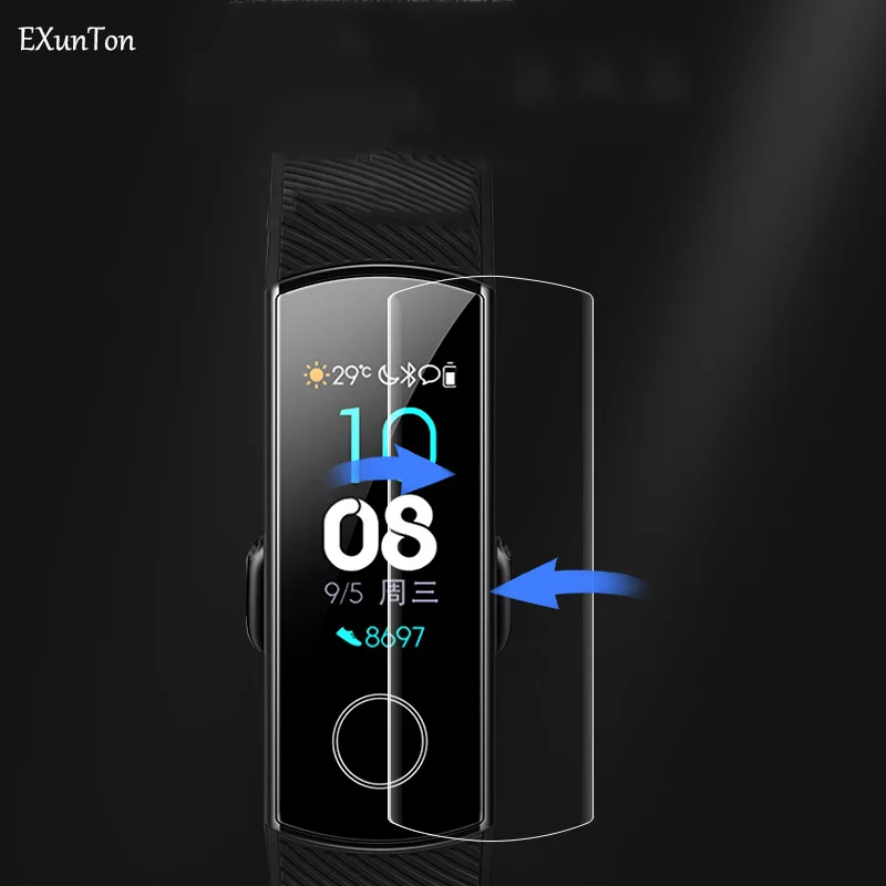 EXUNTON 5 шт./лот суперпрозрачная мягкая защитная пленка из ТПУ для Huawei Honor Band 4 Band4 Running