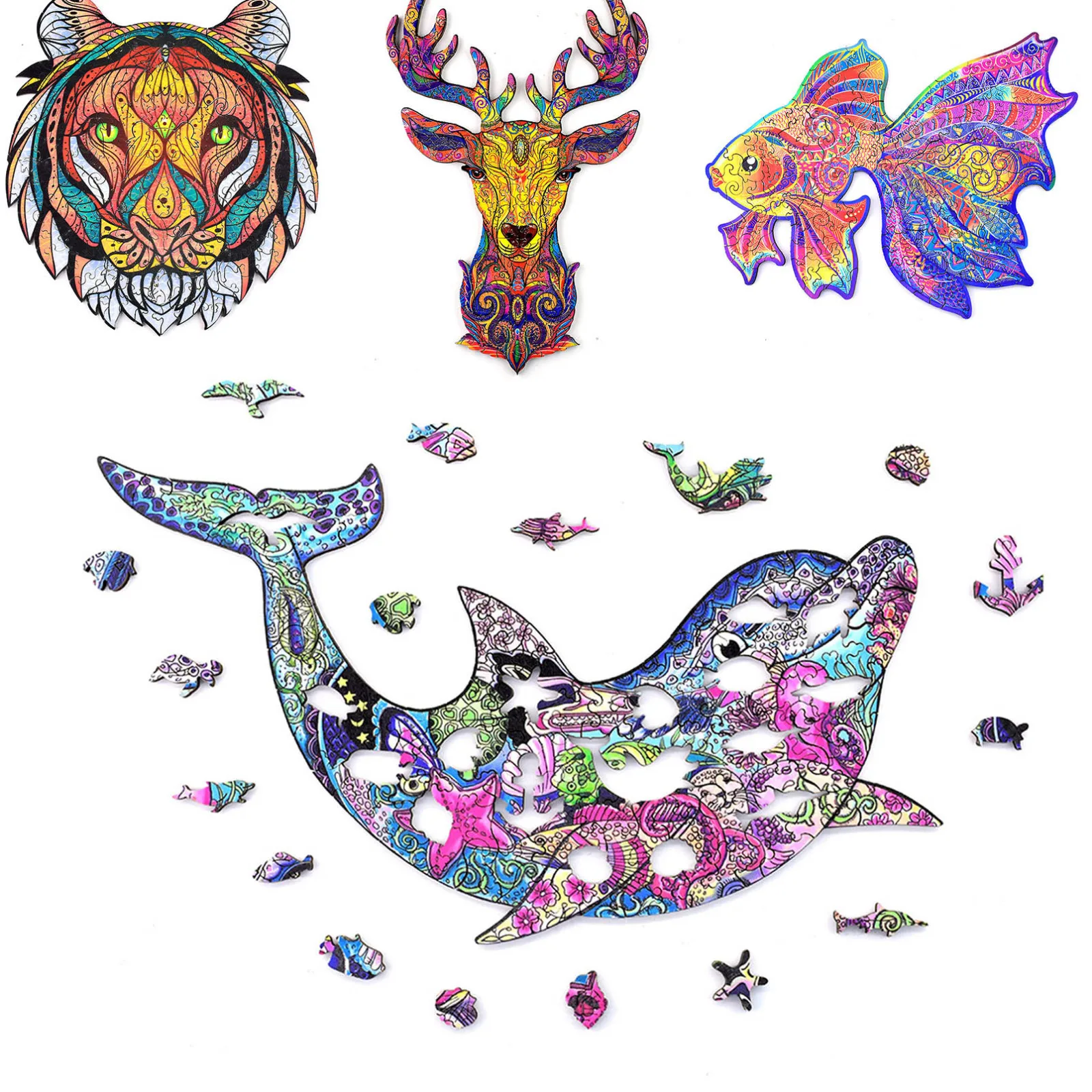 Уникальные деревянные пазлы для взрослых уникальная форма оленя животные 3D пазл