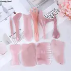 Массажер гуаша полимерный с розовым кварцем, 100% натуральная смола