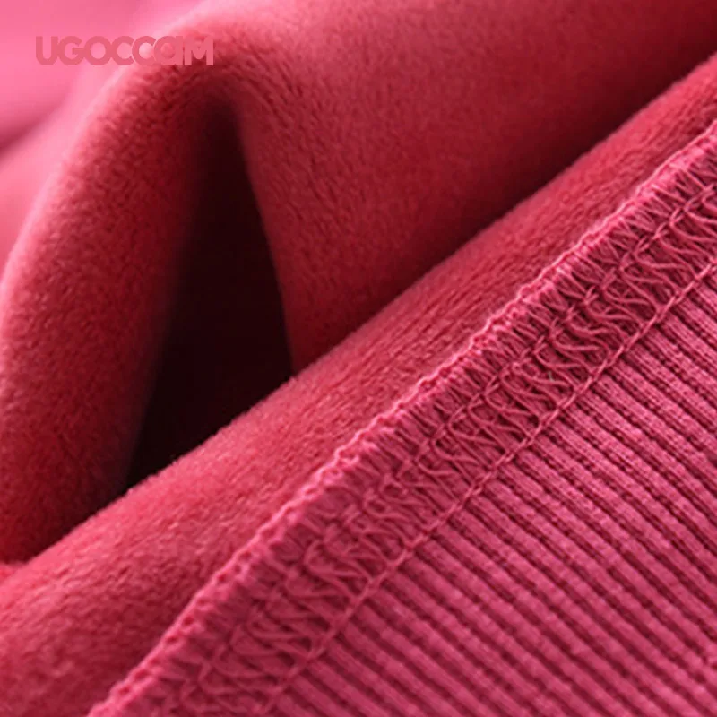 

UGOCCAM Thick Hoodies Women Loose Street Style Pullovers Hooded Casual Hip Hop Sweatshirt Plus Velvet Winter Clothes Women