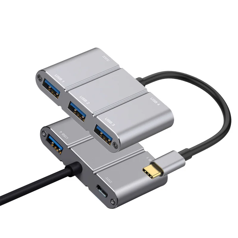 

Прямой USBC концентратор PD Быстрая зарядка алюминиевый сплав 4-портовый USB3.0 пять в одном Тип концентратор разветвитель