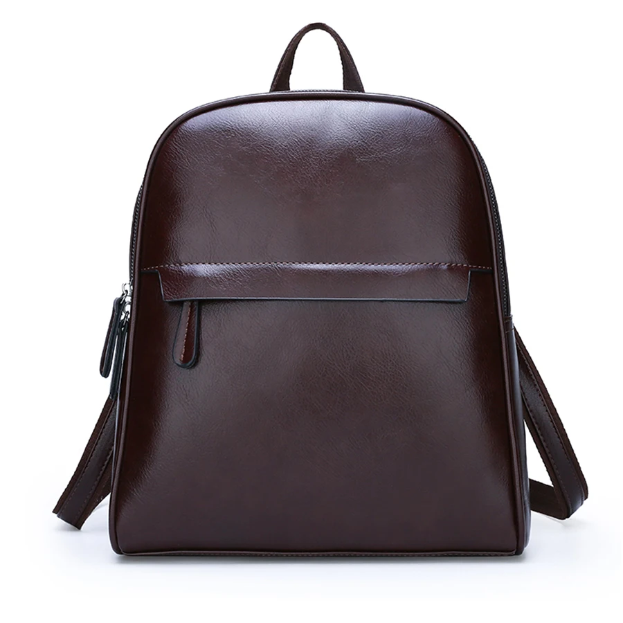 Винтажный кожаный рюкзак для женщин модные школьные ранцы повседневные