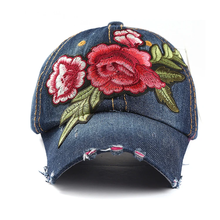 LVTZJ Spring Vinatge Denim  Cap Baseball Cap Snapback Hat Summer Cap Hip Hop Floral Cap Hats For Men Women Grinding Multicolor