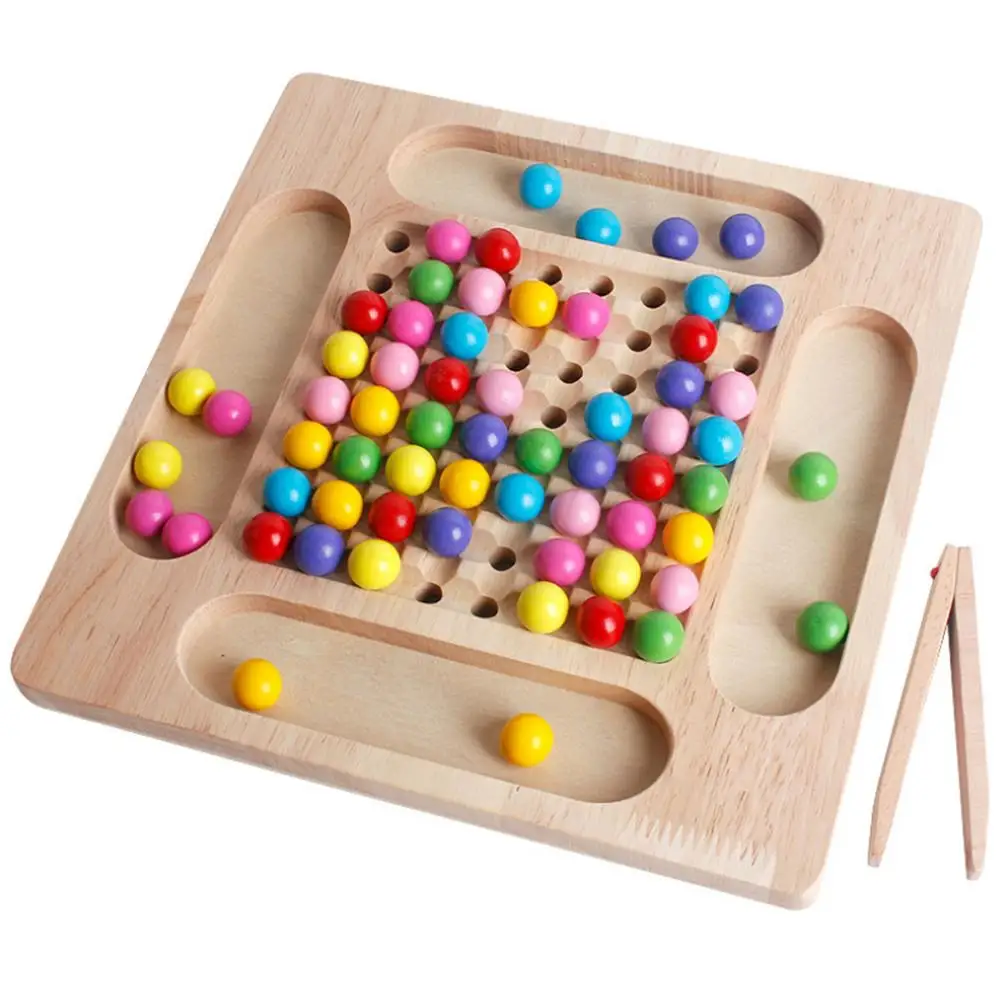 

64pcsRainbow Ball Matching Toy Colorful Fun Puzzle Chess Board Game Puzzle Chess Board Game Interactive Educational Toy for Kids