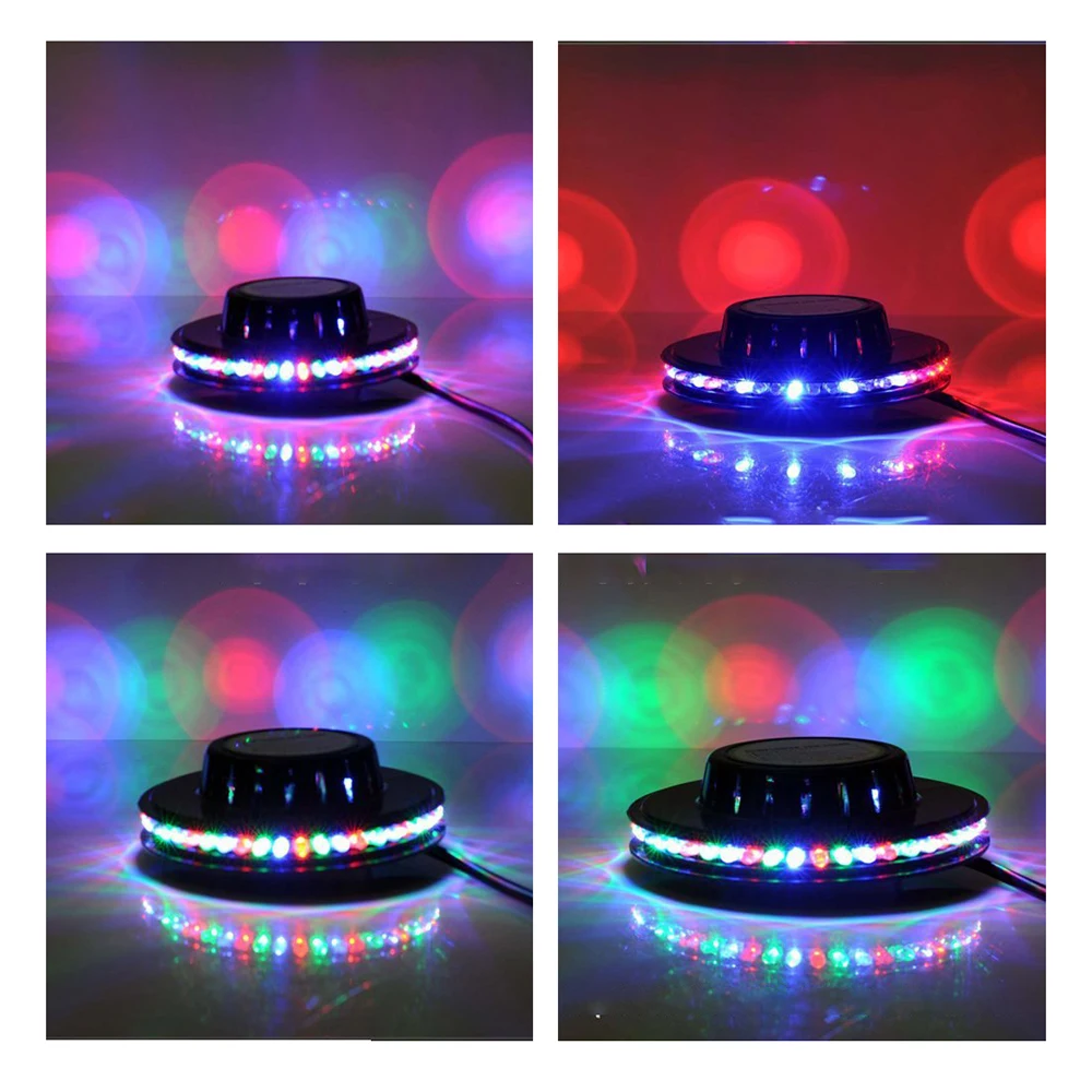

LED Stage Light 8W RGB Sunflower Projector Light Voice-Activated Colorful Rotary Lights Disco Party Christmas Bar DJ Sound