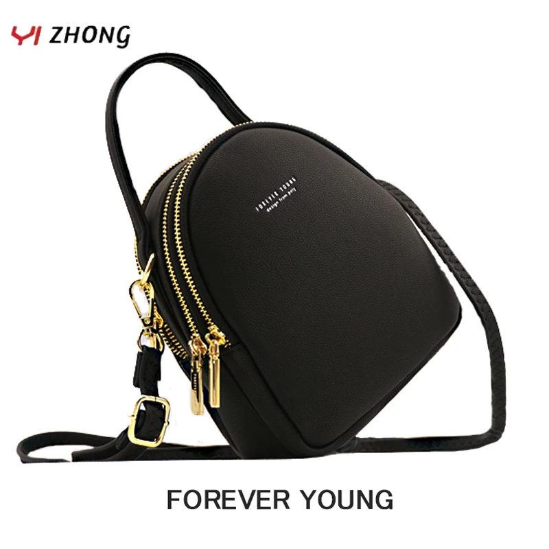 

YIZHONG Leather Mini Backpacks Purse for Women Ladies Bookbag MultiFunction Luxury Shoulder Bag Small School Backpack Mochila