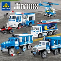original kazi 062 small particles launchablewater spray city fire police series set children assembled building blocks toy gift