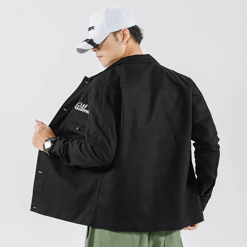 Мужская Уличная одежда с вышитыми буквами Свободные повседневные куртки карго