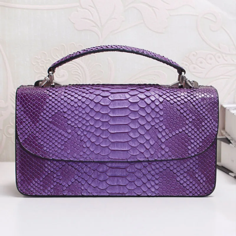 purple Индивидуальная модная сумка через плечо из искусственной кожи Змеиный узор переносная сумочка на цепочке переносная сумочка-кошелек питоновая сумка - Цвет: purple