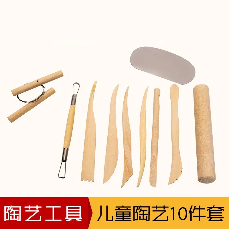 10Pcs/pack Pottery Clay Tool Set Ceramics Molding Tools Sculpture tTools Children | Дом и сад