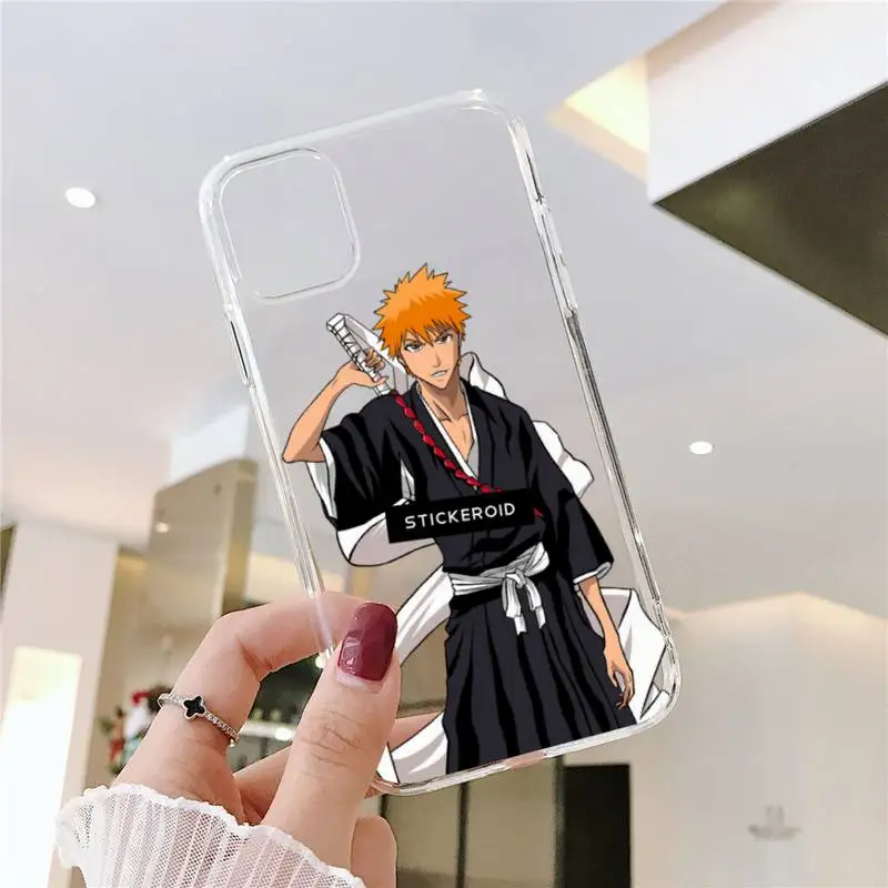 

Japanese Anime Bleach Phone Case Transparent for iPhone 6 7 8 11 12 s mini pro X XS XR MAX Plus SE cover funda