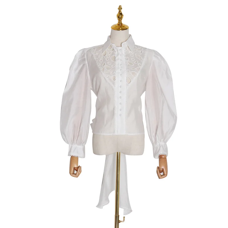 

The new spring 2021 couture water soluble lace stitching knot hollow out lap coat lapels