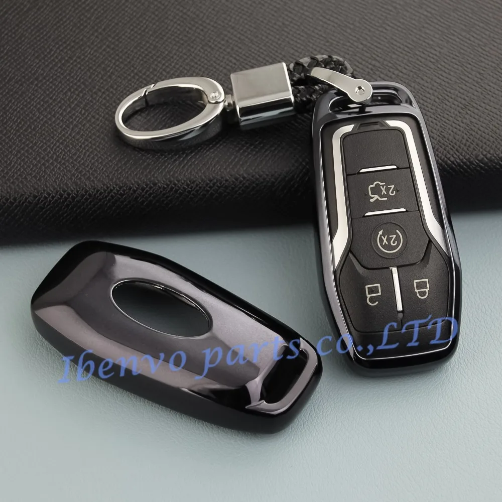Ключ дистанционного управления цепь для Ford Mondeo Mustang EDGE EXPLORER Lincoln MKZ MKC MKX Черный Защитный чехол из ТПУ с застежкой Fob