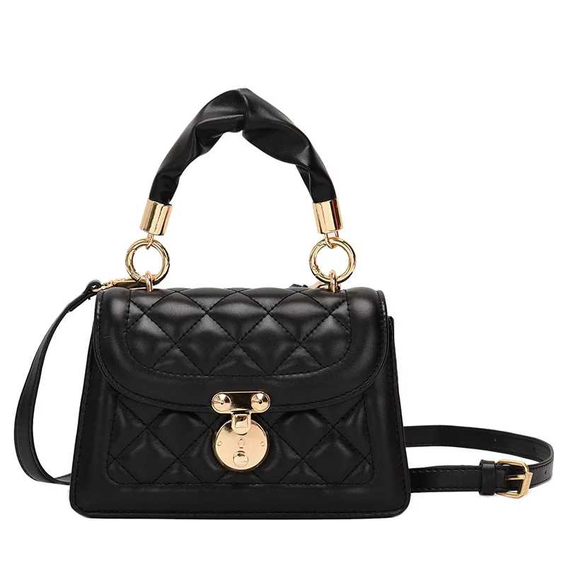 

Quilted Crossbody Bags for Women 2021 Small Chain Handbag Small Bag PU Leather Hand Bag Ladies Designer with Handle